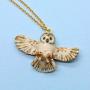 Barn Owl Necklace Hand Painted Porcelain Necklace Ceramic Animal Necklace Pendant