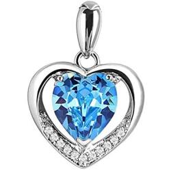 YAZILIND Eternal Love Heart Platinum Plated Cubic Zirconia Necklace Pendant Jewelry Gift for Her