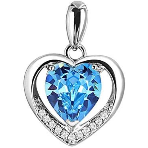YAZILIND Eternal Love Heart Platinum Plated Cubic Zirconia Necklace Pendant Jewelry Gift for Her