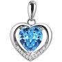 YAZILIND Eternal Love Heart Platinum Plated Cubic Zirconia Necklace Pendant Jewelry Gift for Her