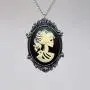 Gothic Lolita Skull Cameo in Pewter Frame Pendant Necklace Gothic Lolita Skull Cameo in Pewter Frame Pendant Necklace