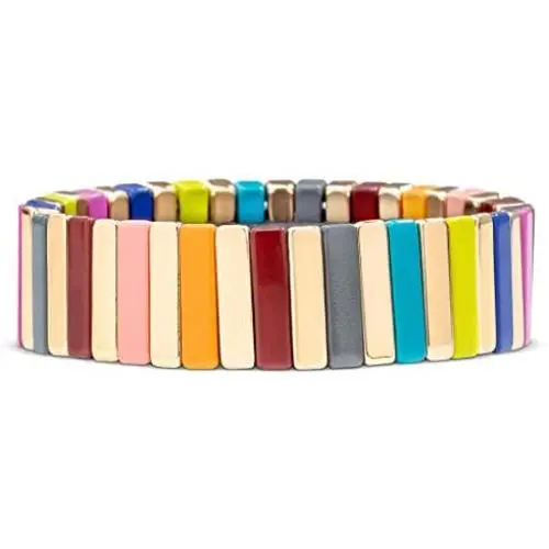 Benevolence LA Tile Bracelets for Women | Enamel Bracelets for Women | Stackable Bracelet for Women | Fashion Bracelets for Women with Stretchy Elastic Interior Benevolence LA Tile Bracelets for Women | Enamel Bracelets for Women | Stackable Bracelet for Women | Fashion Bracelets for Women with Stretchy Elastic Interior