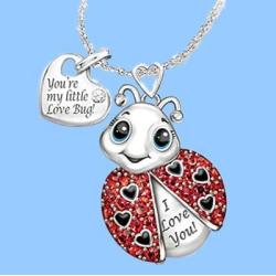 RTY Cute Ladybug Insect Necklace Earrings Set Youre My Little Love Bug Jewelry Friendships