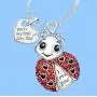 RTY Cute Ladybug Insect Necklace Earrings Set Youre My Little Love Bug Jewelry Friendships