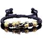 4 Pieces Feng Shui Bracelets Pixiu Good Luck Gold Plated Bracelet Pi Yao Wealth Lucky Charm Carved Amulet Bracelets Handmade Braided Rope Bracelet for Women Girls Jewelry