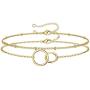 YBMYCM 14K Gold Plated Paperclip Dainty Simple Lightweight Chain Link Necklace Bracelet for Women Girls