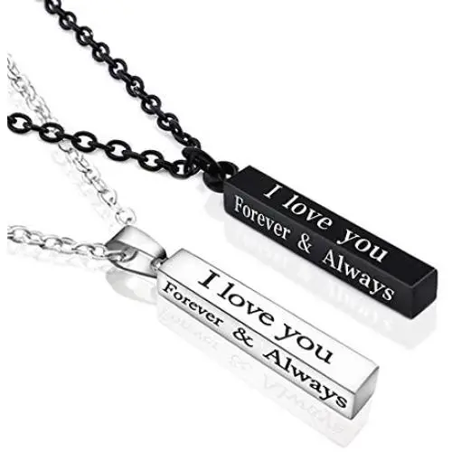 Matching Necklaces for Couples I Love You Stainless Steel Aesthetic Charms Goth Engraved Always I Love You Forever Couple Necklace Jewelry Or Boyfriend and Girlfriend Him and Her Matching Necklaces for Couples I Love You Stainless Steel Aesthetic Charms Goth Engraved Always I Love You Forever Couple Necklace Jewelry Or Boyfriend and Girlfriend Him and Her