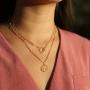 M MOOHAM Gold Initial Necklaces for Women, 14K Gold Plated Layered Initial Necklace Hexagon Pendant Toggle Clasp Layering Gold Chain Necklaces for Women Gold Layered Choker Necklaces for Women