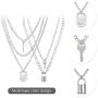 BVROSKI Chains Necklace for Eboy Egirl Men Male Emo Goth Women Teen Girls Boys,2 Layered Lock Key Pendants Necklaces Set,Stainless Steel Jewelry Pack for Pants Punk Play