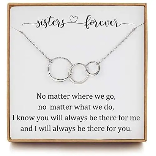 OFGOT7 Sister Necklaces from Sister Gifts - Sterling Silver Infinity Three Circles Necklace for Sisters, 3 Sister Gifts from Sister, Birthday Jewelry Friendship Gifts OFGOT7 Sister Necklaces from Sister Gifts - Sterling Silver Infinity Three Circles Necklace for Sisters, 3 Sister Gifts from Sister, Birthday Jewelry Friendship Gifts