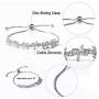 Miss Rabbit Cubic Zirconia Classic Flower Tennis Bracelet for Women with Elegant Box, White Gold Plating Bridal Adjustable Bracelet for Wedding Jewelry Gift