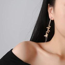 Miweel Butterfly Stud Earrings Tassel Bar Drop 14k Rose Gold Plated Chain Dangle Cute Earring Jewelry …