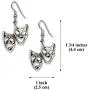 Comedy Tragedy Masks for Drama Theater and Actors Silver Finish Pewter Dangle Earrings Comedy Tragedy Masks for Drama Theater and Actors Silver Finish Pewter Dangle Earrings