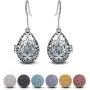 INFUSEU Essential Oil Diffuser Dangling Earrings with 14pcs Lava Rock Stones for Women Aromatherapy Jewelry Unique Gifts INFUSEU Essential Oil Diffuser Dangling Earrings with 14pcs Lava Rock Stones for Women Aromatherapy Jewelry Unique Gifts