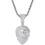 Moca Jewelry Iced Out Lion Head Pendant 18K Gold Plated Bling CZ Simulated Diamond Hip Hop Necklace for Men Women
