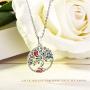 Odinstone 925 Sterling Silver Pendant, Tree of Life Necklace for Women Girls,Cubic Zirconia Necklace Fine Jewelry Gifts for Wife, Mum and Girlfriend