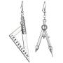 Triangle Square Rule Dangle Earrings for Women Exaggerated Math Geometric Compass Rules Statement Earrings Drop Girls School Students Teacher Jewelry