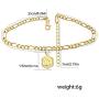 FUTIMELY 18K Gold Plated Initial Anklet for Women Girls Men,Cute Summer Sandy Beach Anklet Bracelet,Figaro Chain Frosted Coin Disk Pendant Foot Jewelry