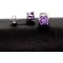 Uloveido Elegant Purple Crystal Wedding Engagement Jewelry Set for Bridal Women Anniversary Birthday Charm Anniversary Necklace and Studs Earrings Jewelry Set for Women Girls WHT37