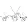 Lucky Running Horse Pendant Necklace Stud Earrings Jewelry Set for Women Girls Kids Cute Wedding Animal Jewelry Party Gift-2
