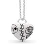 Jeulia Jack Skellington and Sally Necklace 925 Sterling Silver “ The nightmare before Chirstmas” Pendant Necklace Jack Skellington Halloween Jewelry Romantic Jewelry Gift