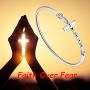 Zuo Bao Christian Bracelet Faith Bracelet Let Your Faith be Bigger Than Your Fear Cross Bracelet Religious Jewelry Gift for Her