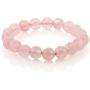 Gem Stone King 10MM Simulated Rose Quartz Round Bead Necklace Bracelet and Earrings Set 20 Inch