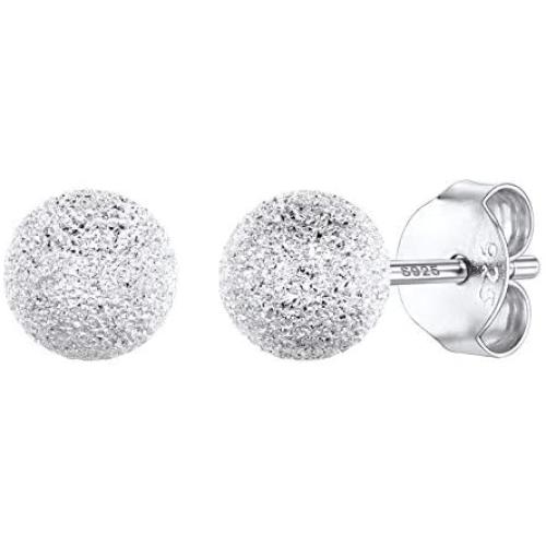 Silvora Sterling Silver Stud Earrings for Women, Minimalist Heart/Star/Moon/Bar/Circle/Ball Thin Earrings Gift, Simple Stud Earring Set for Girls (Send Gift Box)