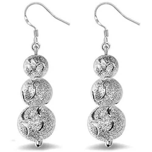 YAZILIND Boho Drop Dangle Earrings Statement Silver Ball Sparkling Women Fish Hook Earrings Dainty Personalized Party Jewelry YAZILIND Boho Drop Dangle Earrings Statement Silver Ball Sparkling Women Fish Hook Earrings Dainty Personalized Party Jewelry