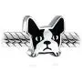 Pet Frenchie French Bulldog Dog Charm Bead For Women Teen Black White Enamel .925 Sterling Silver Fits European Charm Bracelet