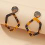 Sinkcangwu Acrylic Earrings for Women Girls Statement Geometric Earrings Resin Acetate Drop Dangle Earrings Mottled Hoop Earrings Fashion Jewelry (03)