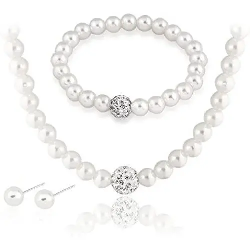 Danbihuabi Silver Plated Jewelry Sets White Faux Pearl, No Color, Size No Size Danbihuabi Silver Plated Jewelry Sets White Faux Pearl, No Color, Size No Size