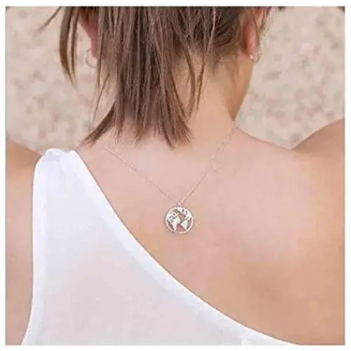 Olbye World Map Necklace Jewelry Simple Globe Choker Necklaces for Women and Girls Circle Choker Olbye World Map Necklace Jewelry Simple Globe Choker Necklaces for Women and Girls Circle Choker