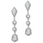 Mariell Empress & Noble Cut Cubic Zirconia Wedding Earrings - Art Deco Vintage Bridal Jewelry