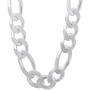 14.7mm Solid .925 Sterling Silver Flat Figaro Chain Necklace