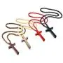 Mealguet Jewelry Wooden Large Big Wood Bead Religious Catholic Crucifix Rosary Cross Pendant Necklace for Men,First Communion Gift Inspirational Cross for Prayer