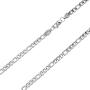 Double Rainbow Jewelry 18''-36'' Mens Stainless Steel Unisex Silver Plain Cross Pendant 6MM Figaro Chain Necklace Link
