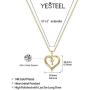 Heart Initial Necklace for Women, 14K Gold Plated Cubic Zirconia Heart Pendant Necklace, Dainty Initial Charm Necklace Alphabet Letter A to Z Initial Jewelry for Women Girls