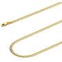 14k REAL Yellow Gold Solid 3mm Cuban Concave Curb Chain Necklace with Lobster Claw Clasp