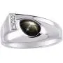RYLOS Mens Rings Sterling Silver Ring - Timeless Pear Shape Cabochone Gemstone & Diamonds - Tear Drop Rings For Men Mens Rings Silver Rings Sizes 8,9,10,11,12,13 Mens Jewelry