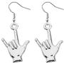 FUSTMW ASL Necklace I Love You Hand Sign Language Charm Pendant Necklace Sign Language Jewelry Interpreter Gift ASL Jewelry Gift for Deaf
