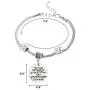 Luvalti Family Pendant Bracelet -''The Love Between a Grandfather and Granddaughter is Forever'', Stainless Steel, Charm, Best Family Personalized Memorial Gift Jewelry, Adjustable, for Men and Women