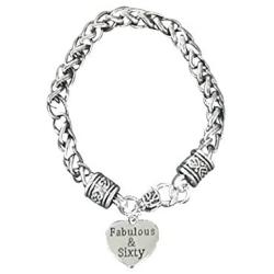 60th Birthday Charm Bracelet, Fabulous & Sixty Birthday Gifts for Women, 60th Birthday Gift Ideas