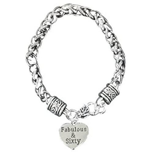 60th Birthday Charm Bracelet, Fabulous & Sixty Birthday Gifts for Women, 60th Birthday Gift Ideas