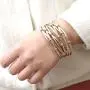 Jurxy Multilayer Leather Wrap Bracelet Silver Beaded Bohemian Braided Cuff Bangle Wristbands Wide Belt Jewelry for Women Girl – Black and Silver