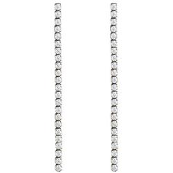 SELOVO Statement Dangle Chain Line Earrings Clear Cubic Zirconia Bridal Jewelry