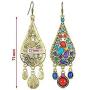 Ethnic Retro Bohemian Droplets Color Dress Mexico Gypsy Dangle Earrings