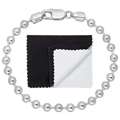 5mm Solid .925 Sterling Silver Military Ball Chain Bracelet