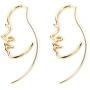 HZJCC Hollowed out face drop earrings for women gold plated punk earrings Jewelry (gold)