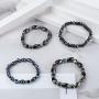 YADOCA 8 Pcs Hematite Magnetic Bracelets Set for Men Women Tigers Eye Bead Bracelet Colorful Elastic Bracelet